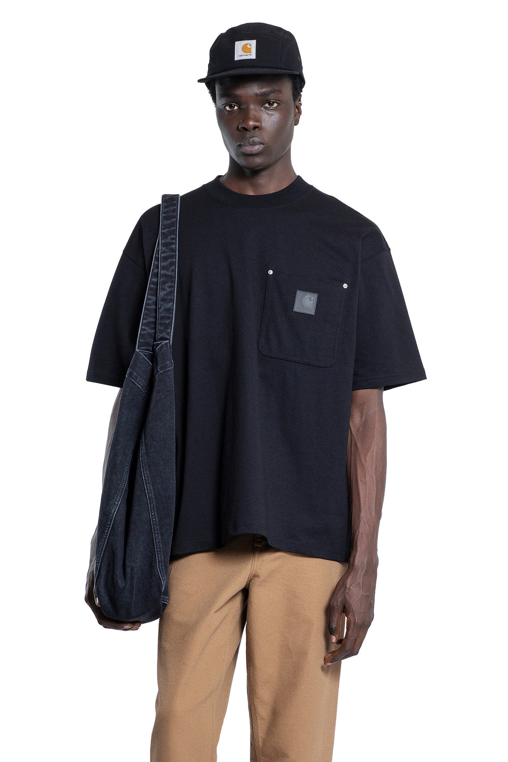 CARHARTT WIP MAN BLACK T-SHIRTS & TANK TOPS