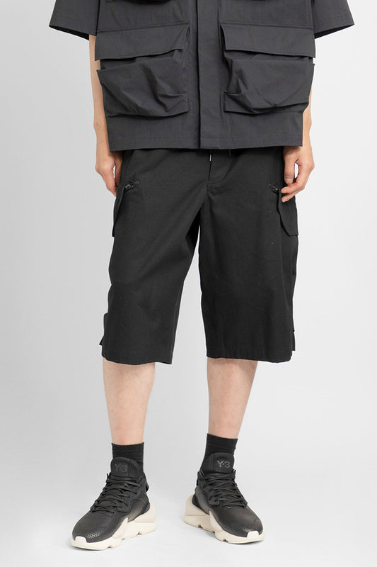 Y-3 MAN BLACK SHORTS & SKIRTS