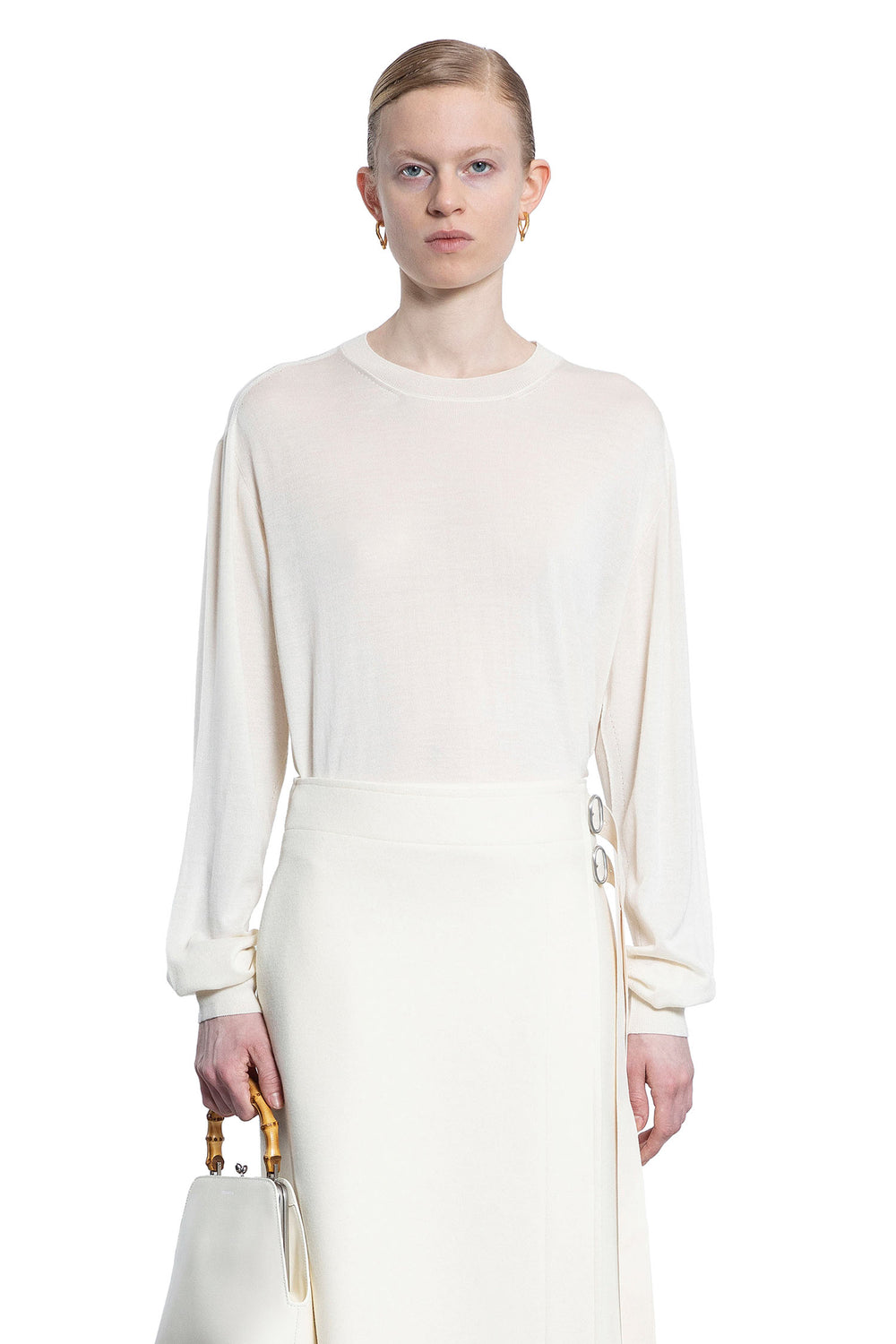 JIL SANDER WOMAN OFF-WHITE KNITWEAR