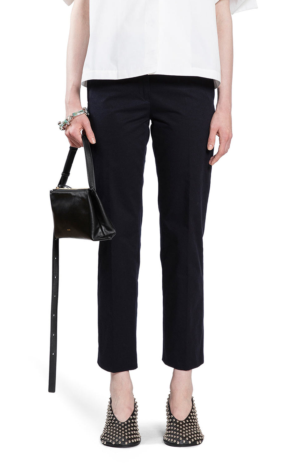 JIL SANDER WOMAN BLUE TROUSERS