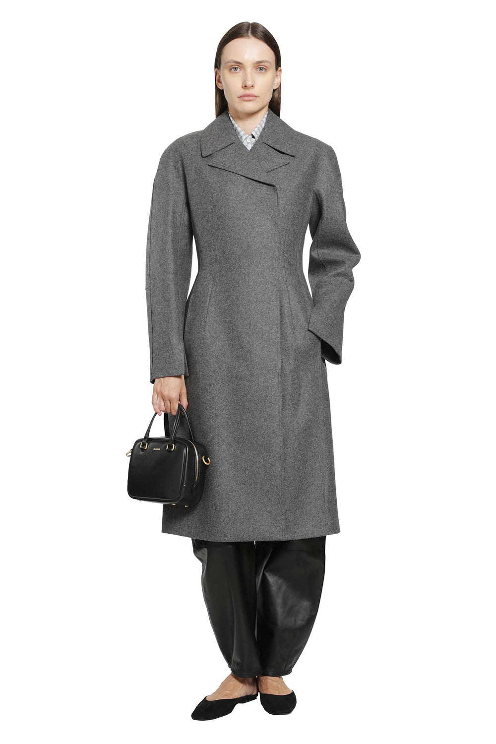 JIL SANDER Melange Wool Coat woman