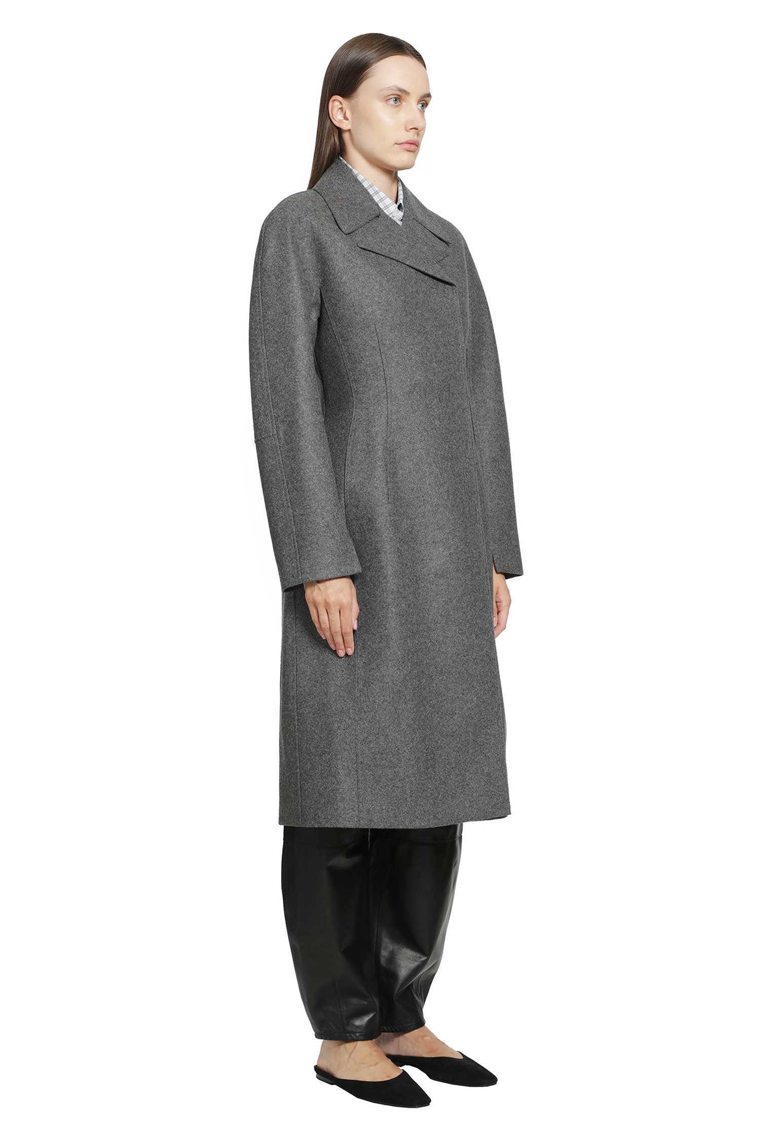 JIL SANDER Melange Wool Coat woman