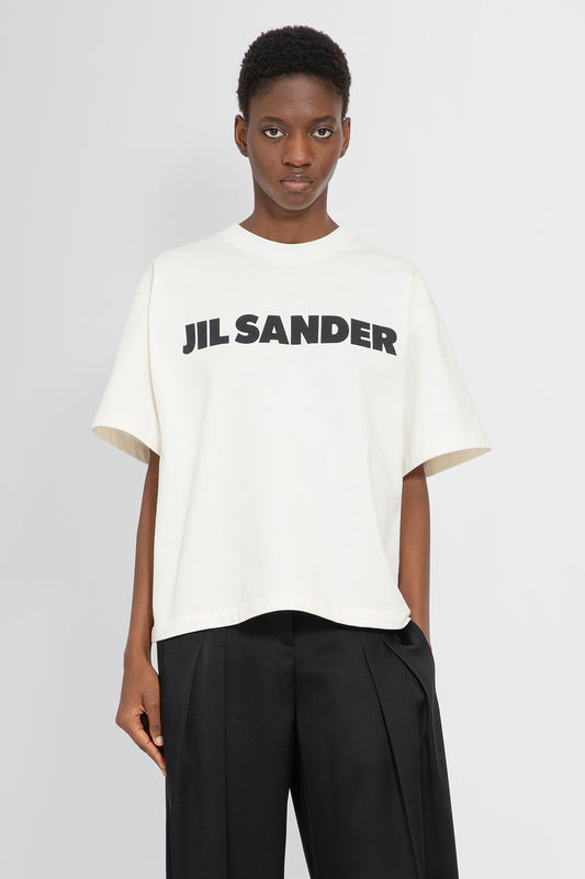 JIL SANDER WOMAN OFF-WHITE T-SHIRTS & TANK TOPS