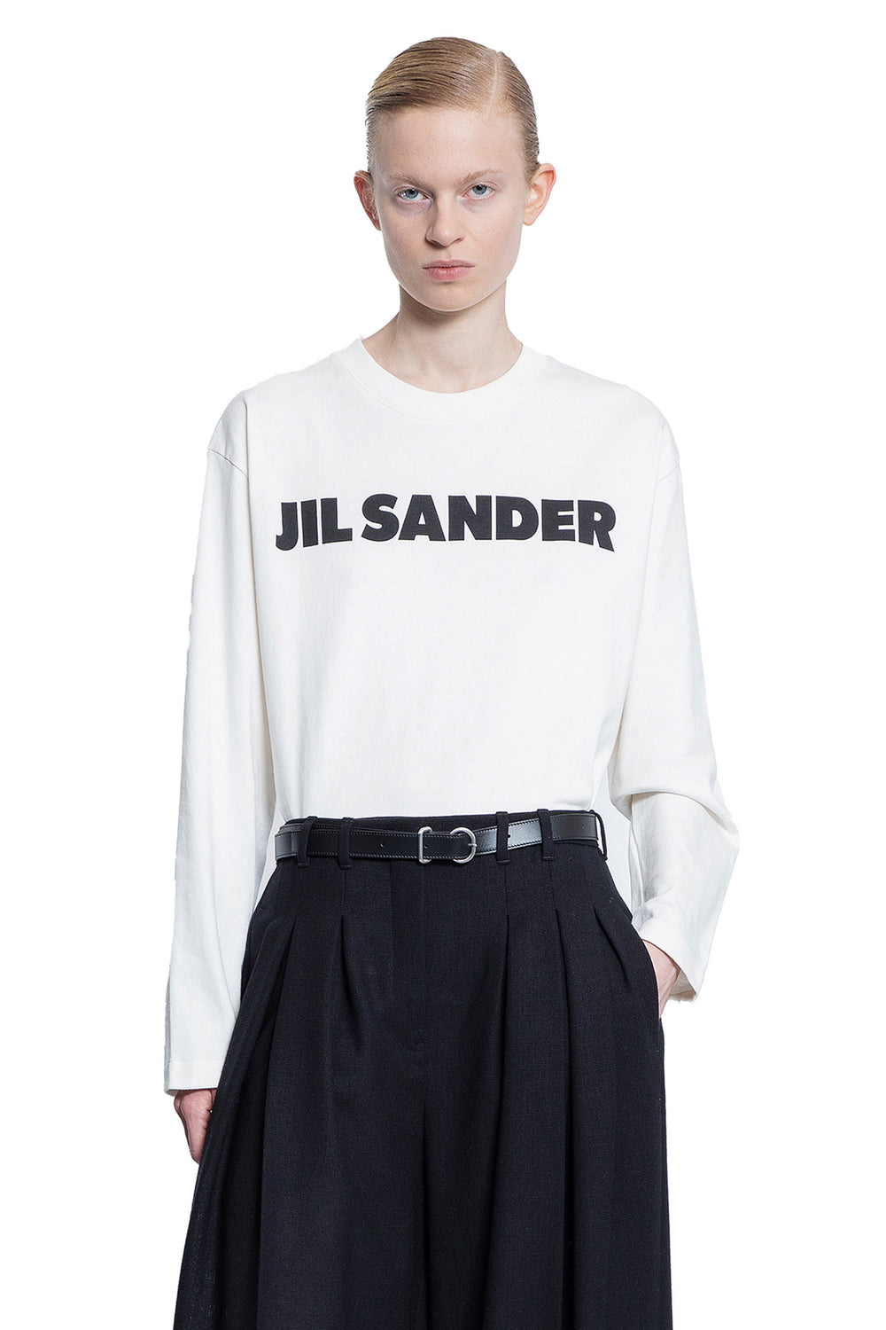 JIL SANDER WOMAN WHITE T-SHIRTS & TANK TOPS