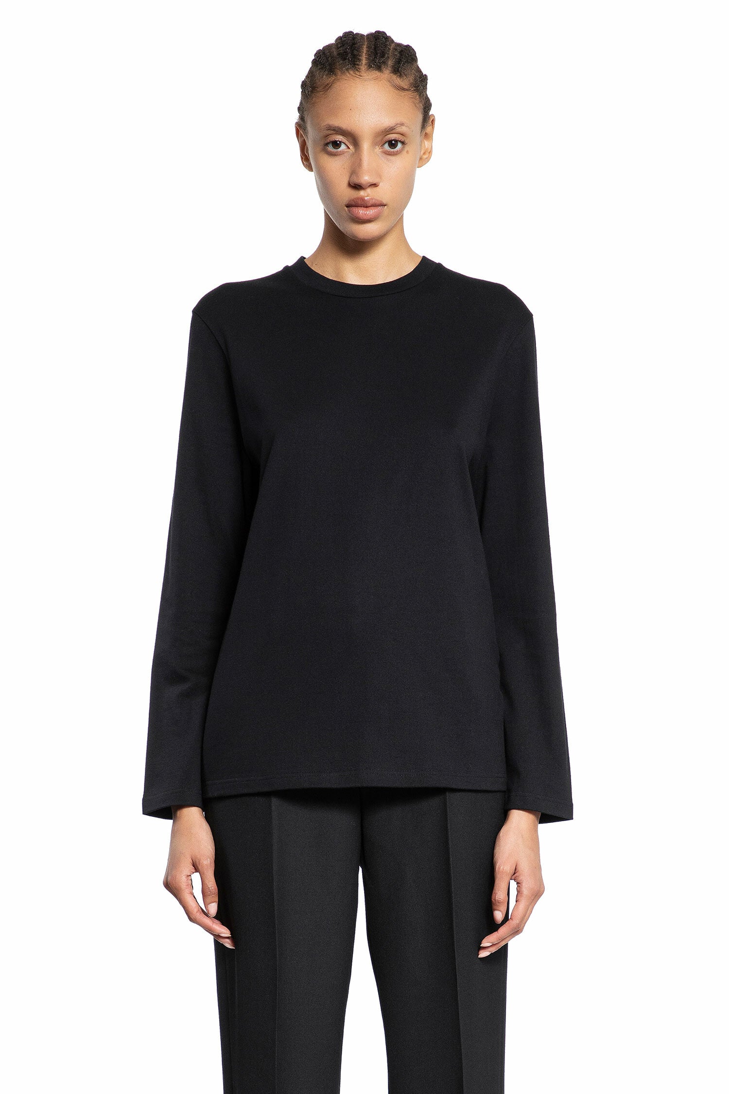 JIL SANDER WOMAN BLACK T-SHIRTS & TANK TOPS