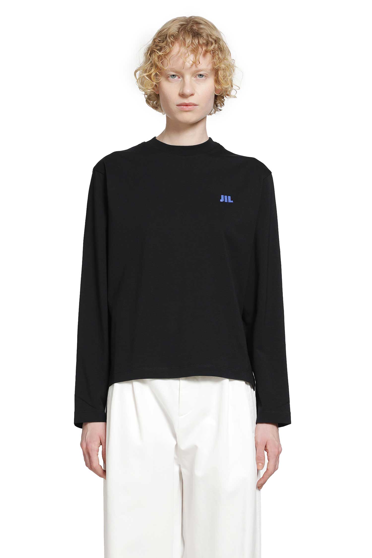 Cotton Crewneck Long Sleeve T-Shirt