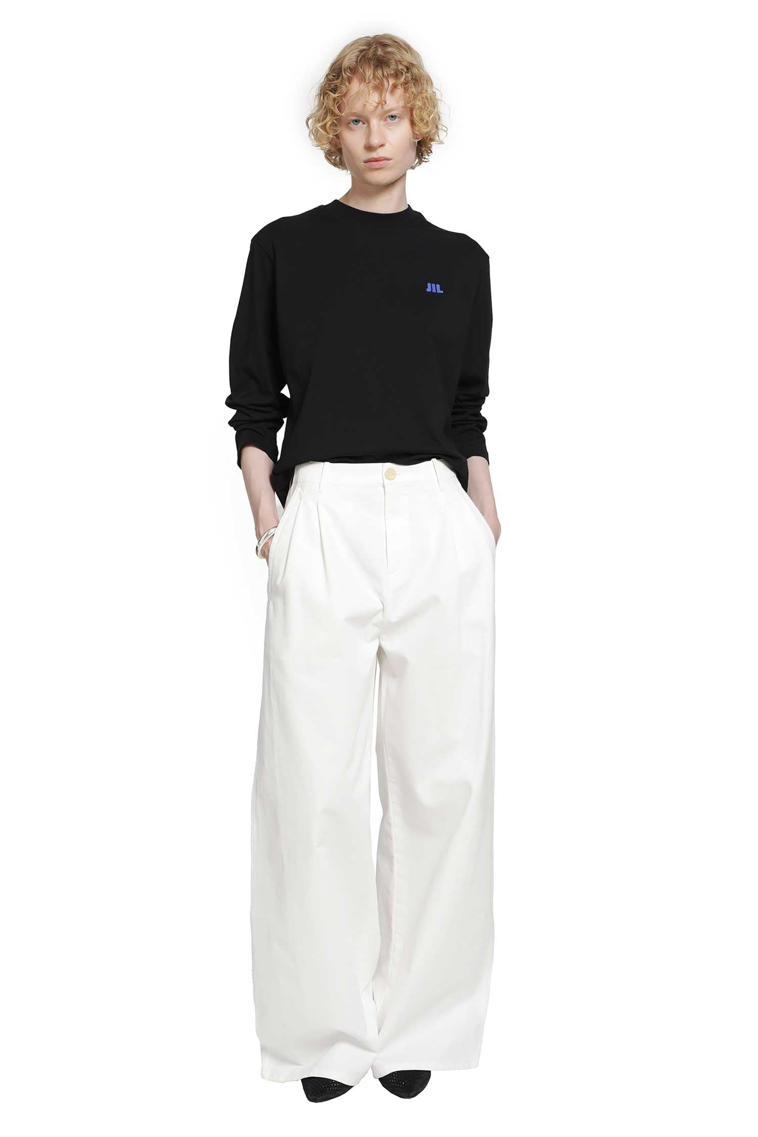 Cotton Crewneck Long Sleeve T-Shirt