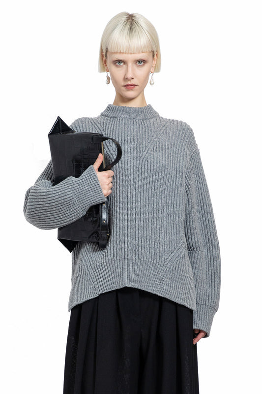 JIL SANDER WOMAN GREY KNITWEAR