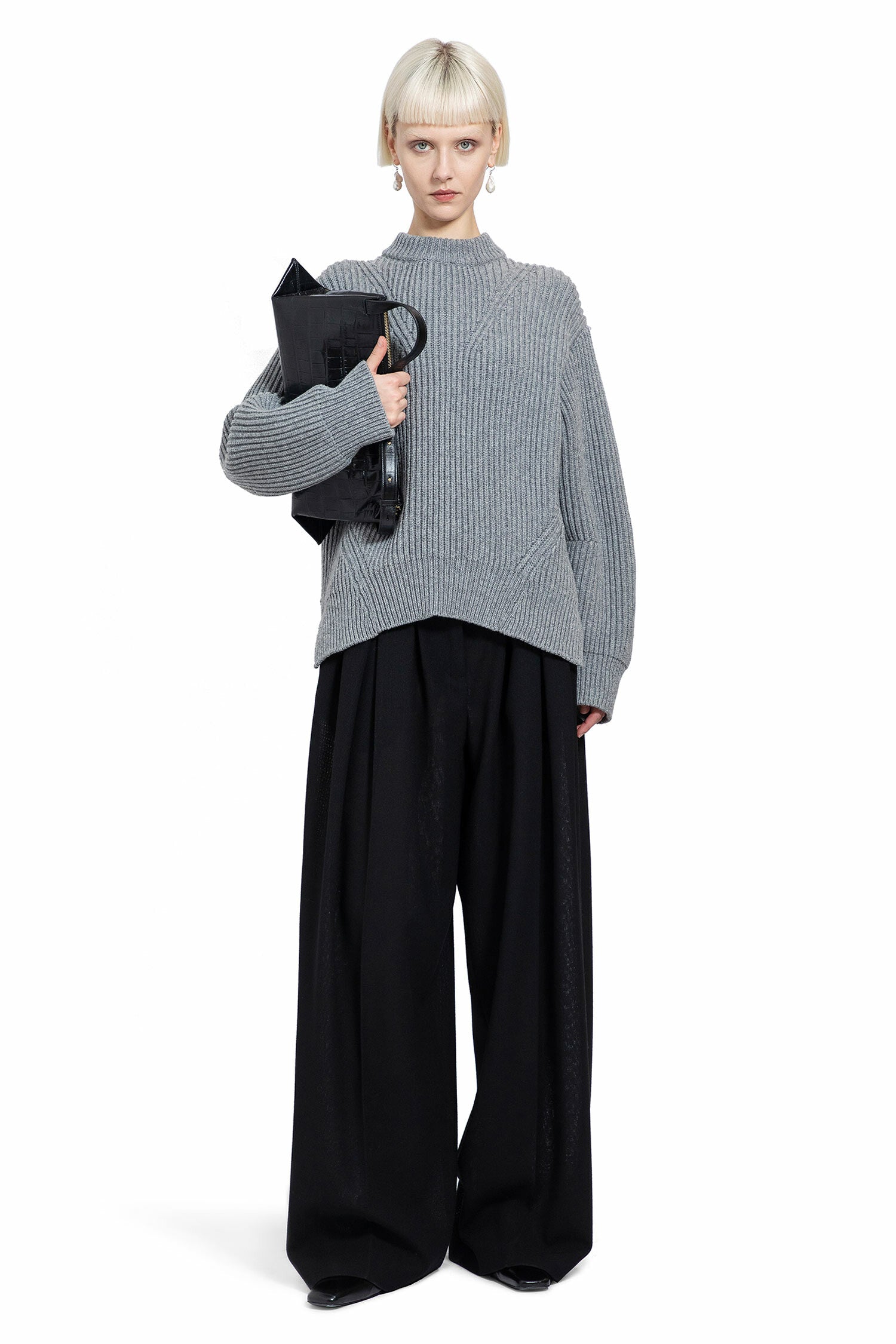 JIL SANDER WOMAN GREY KNITWEAR