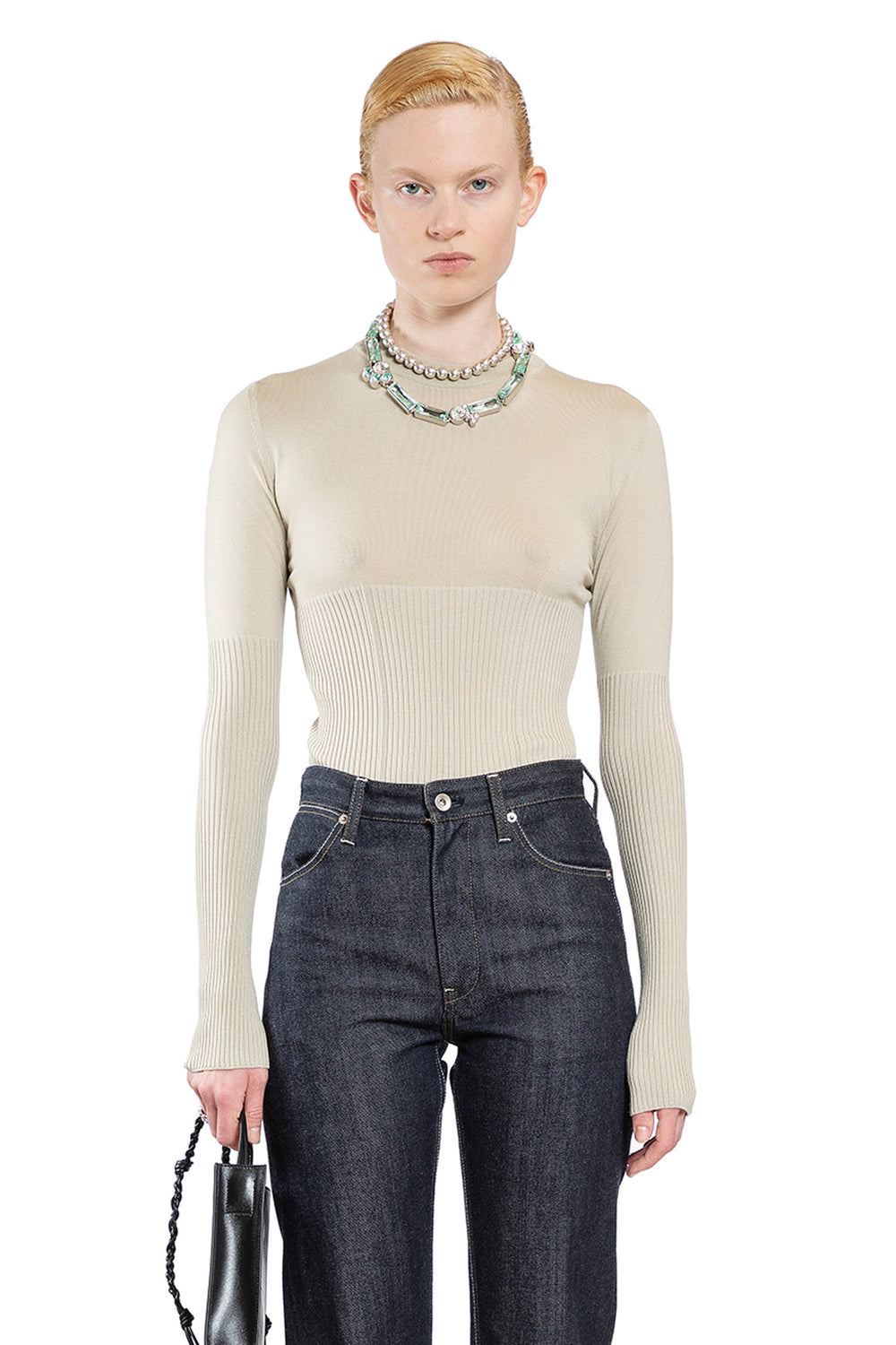 JIL SANDER WOMAN OFF-WHITE KNITWEAR