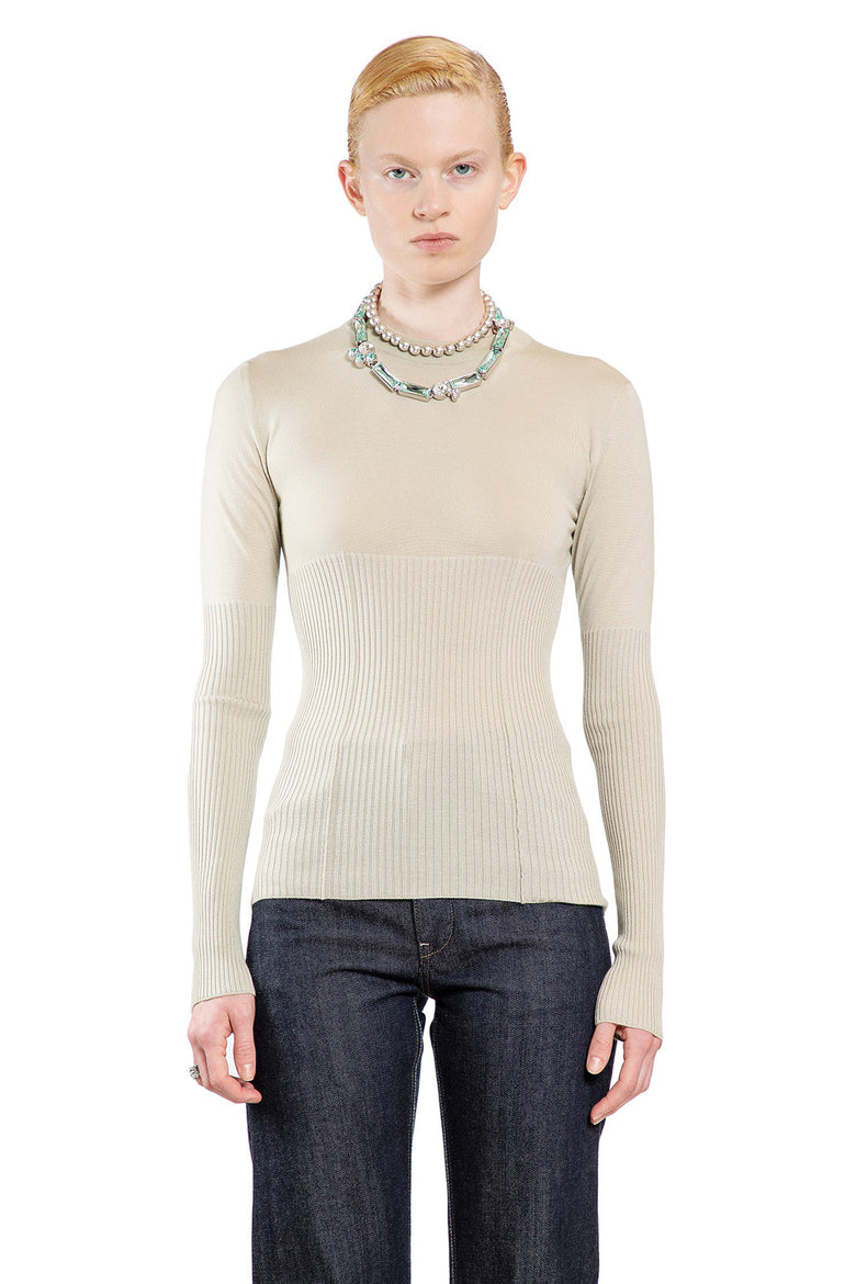 JIL SANDER WOMAN OFF-WHITE KNITWEAR