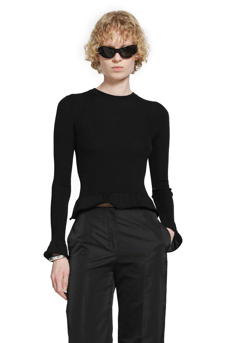 JIL SANDER Ruffled Wool Jumper woman