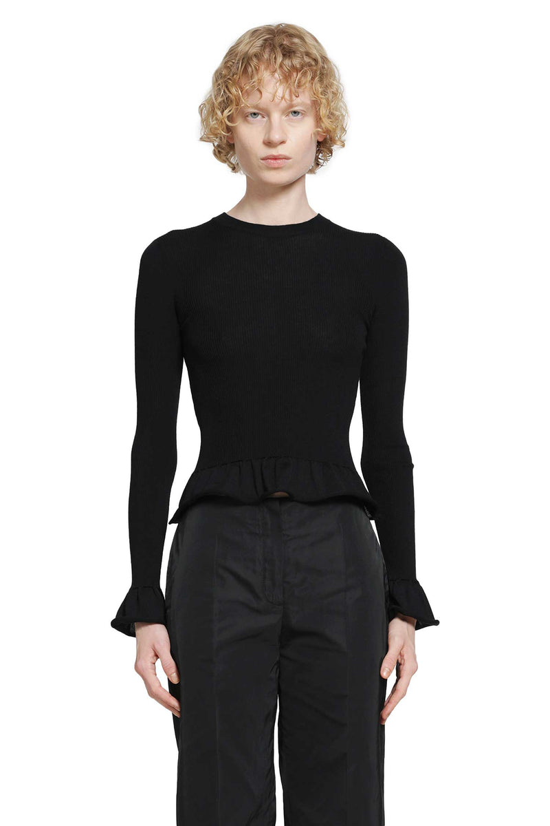 JIL SANDER Ruffled Wool Jumper woman
