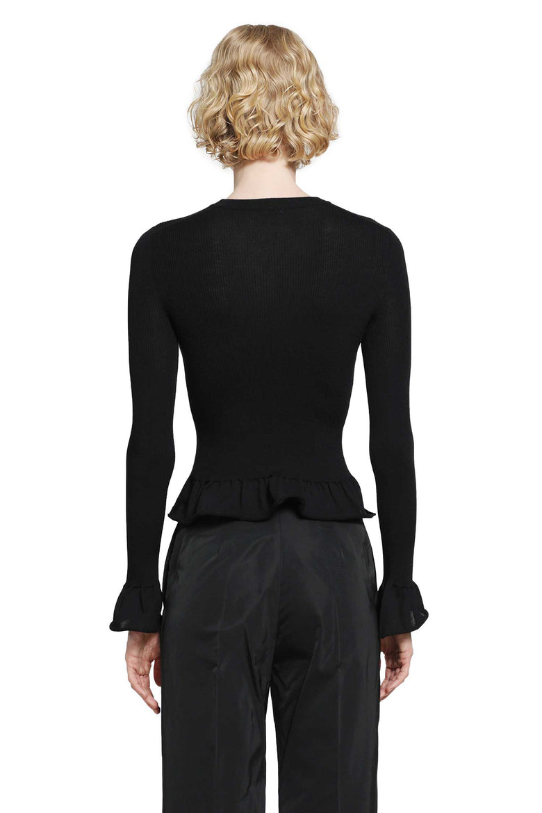 JIL SANDER Ruffled Wool Jumper woman