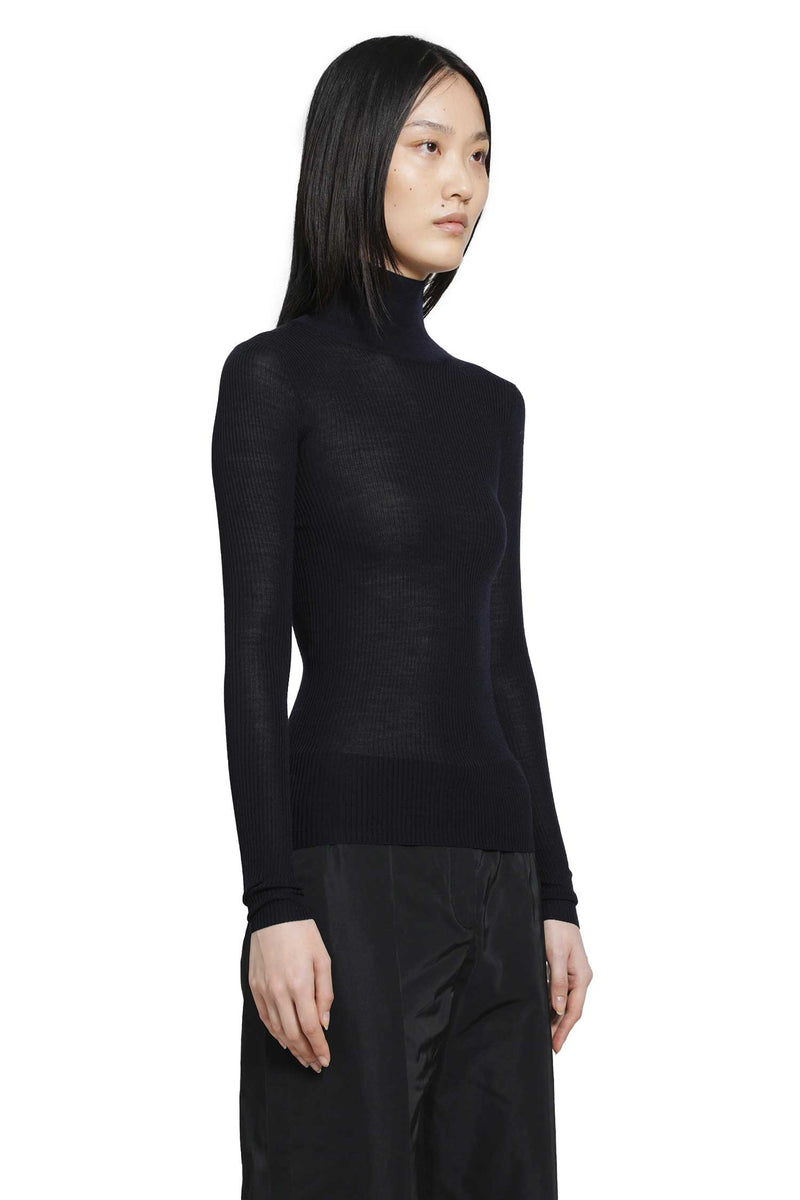 JIL SANDER Lightweight Wool High-Neck Sweater woman