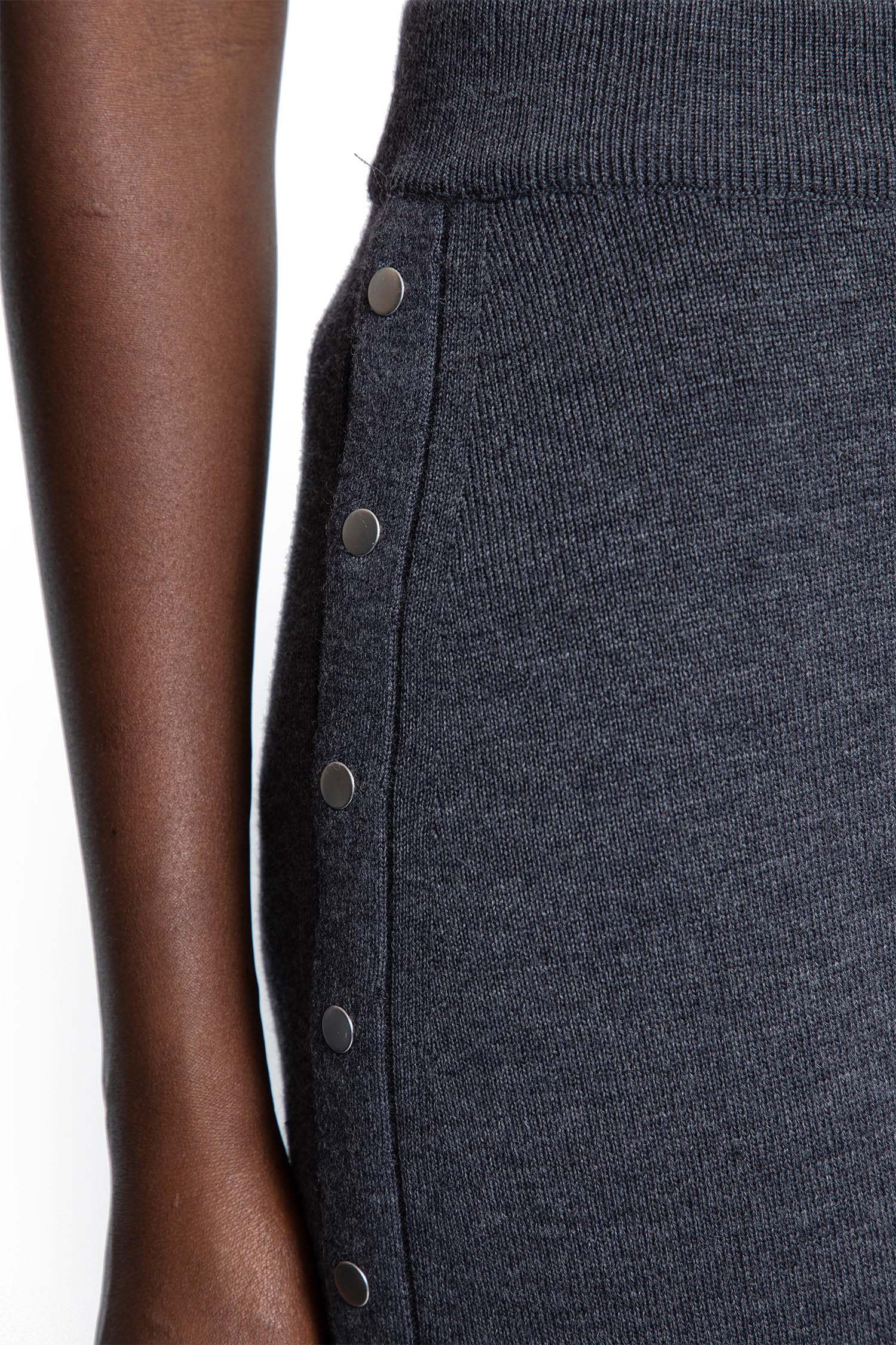 Flared Knit Pants with Studs in Wool