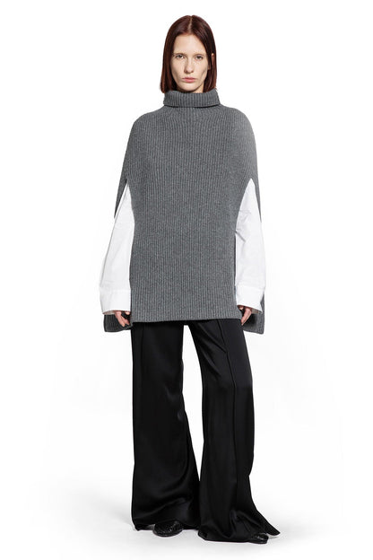 Midweight Wool High-Neck Cape