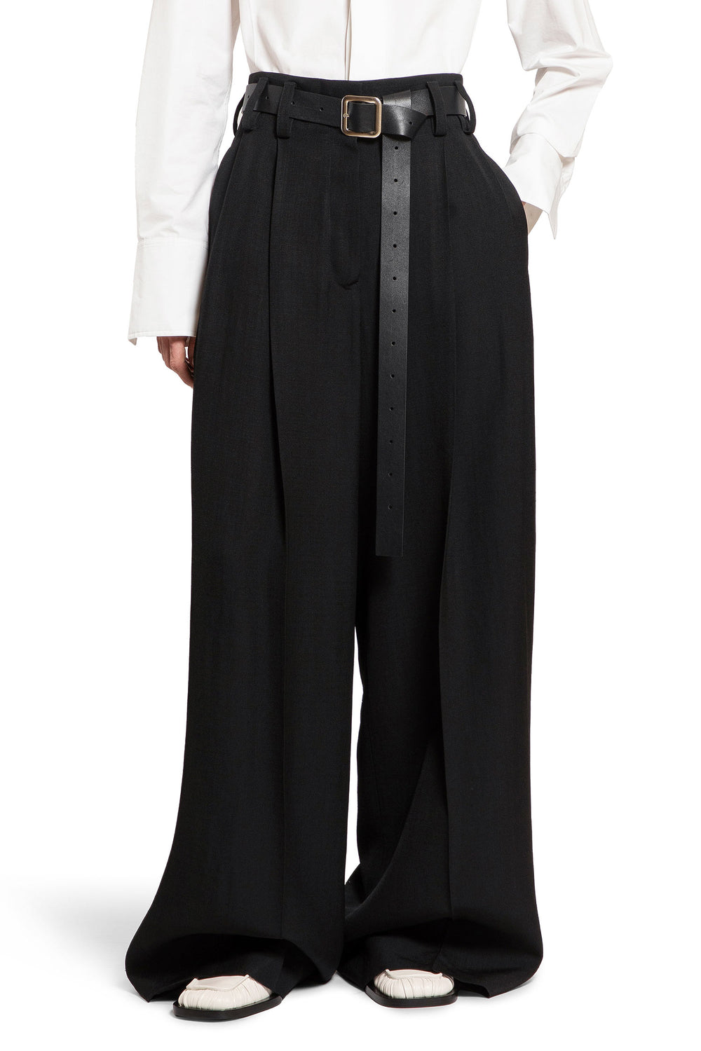 JIL SANDER WOMAN BLACK TROUSERS