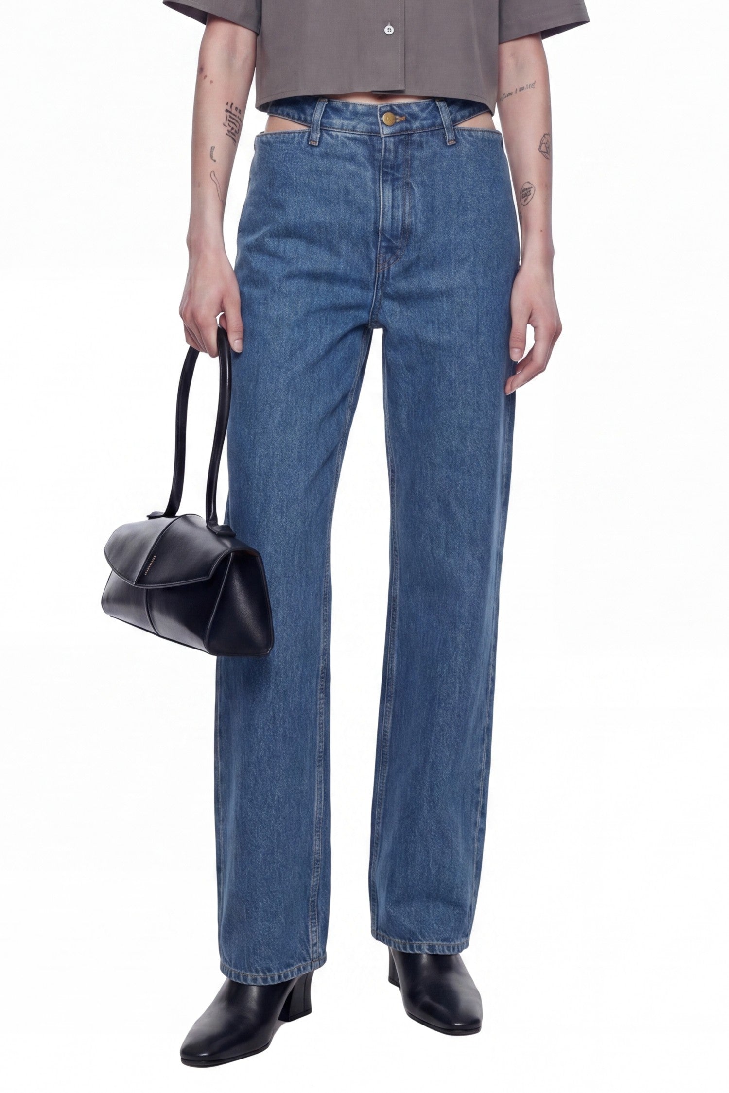 Cut-Out 5 Pocket Jeans