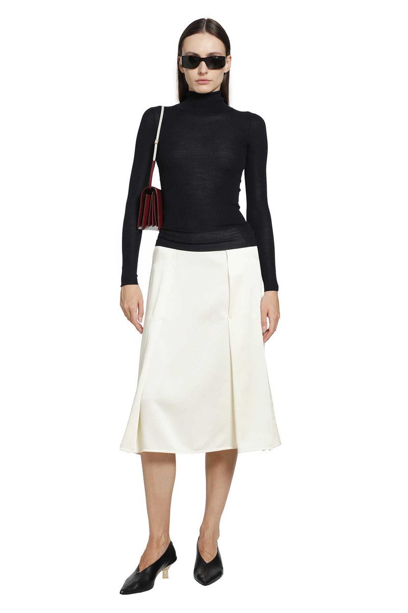JIL SANDER Envers Satin Pleated Skirt woman