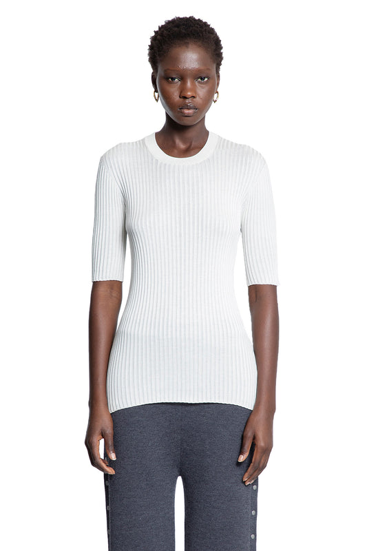 Silk Ribbed-Knit Top