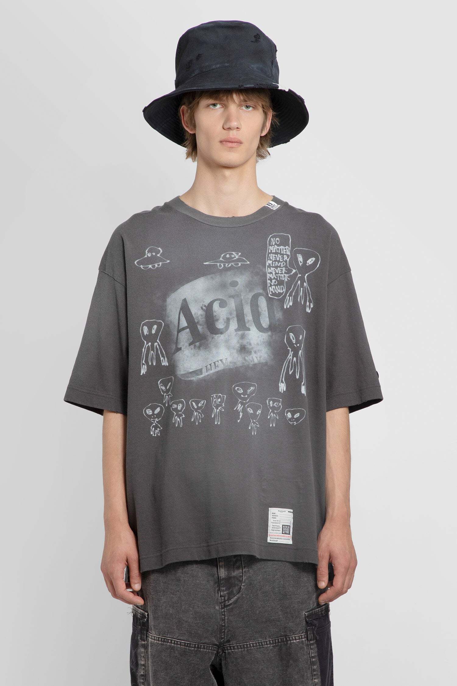 MAISON MIHARA YASUHIRO MAN BLACK T-SHIRTS