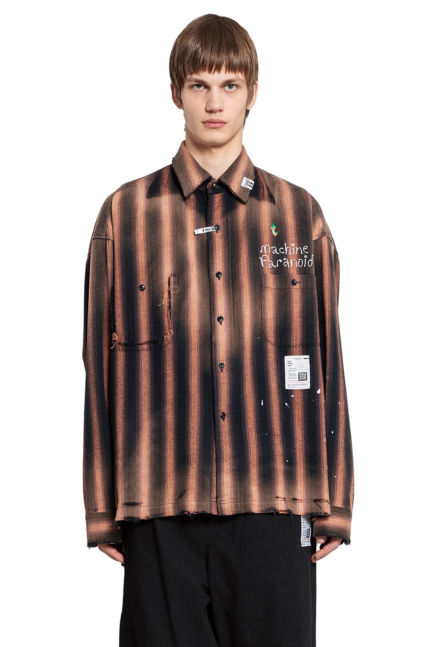 MAISON MIHARA YASUHIRO MAN BROWN SHIRTS