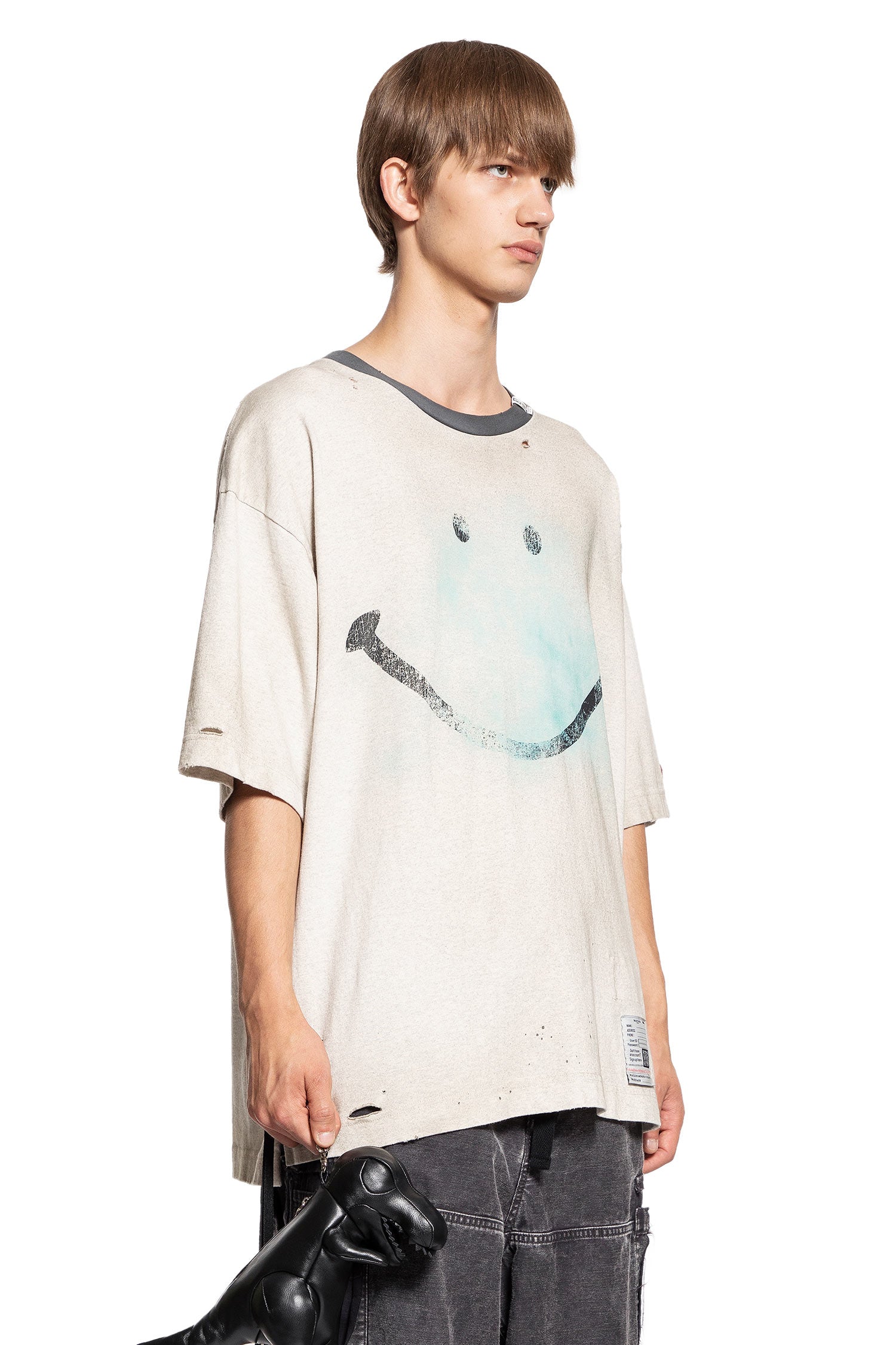 MAISON MIHARA YASUHIRO MAN OFF-WHITE T-SHIRTS & TANK TOPS