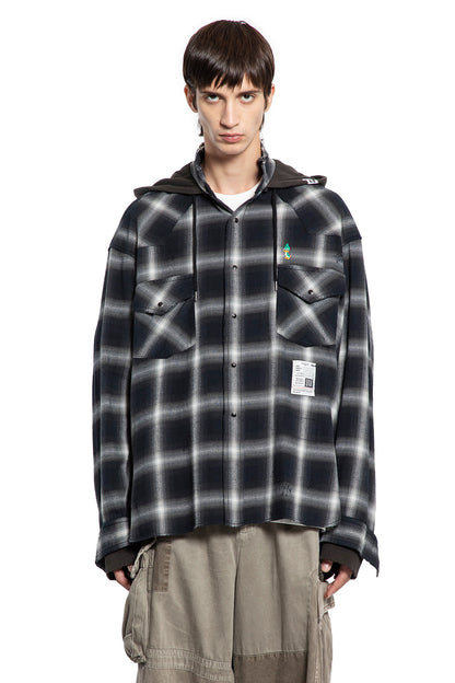 Hoodie Combine Check Shirt