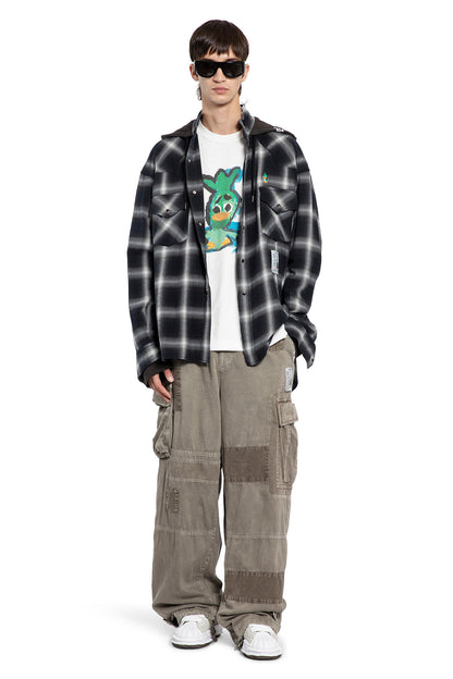Hoodie Combine Check Shirt