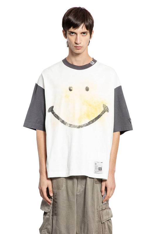 Smiley Face Printed Ringer Tee