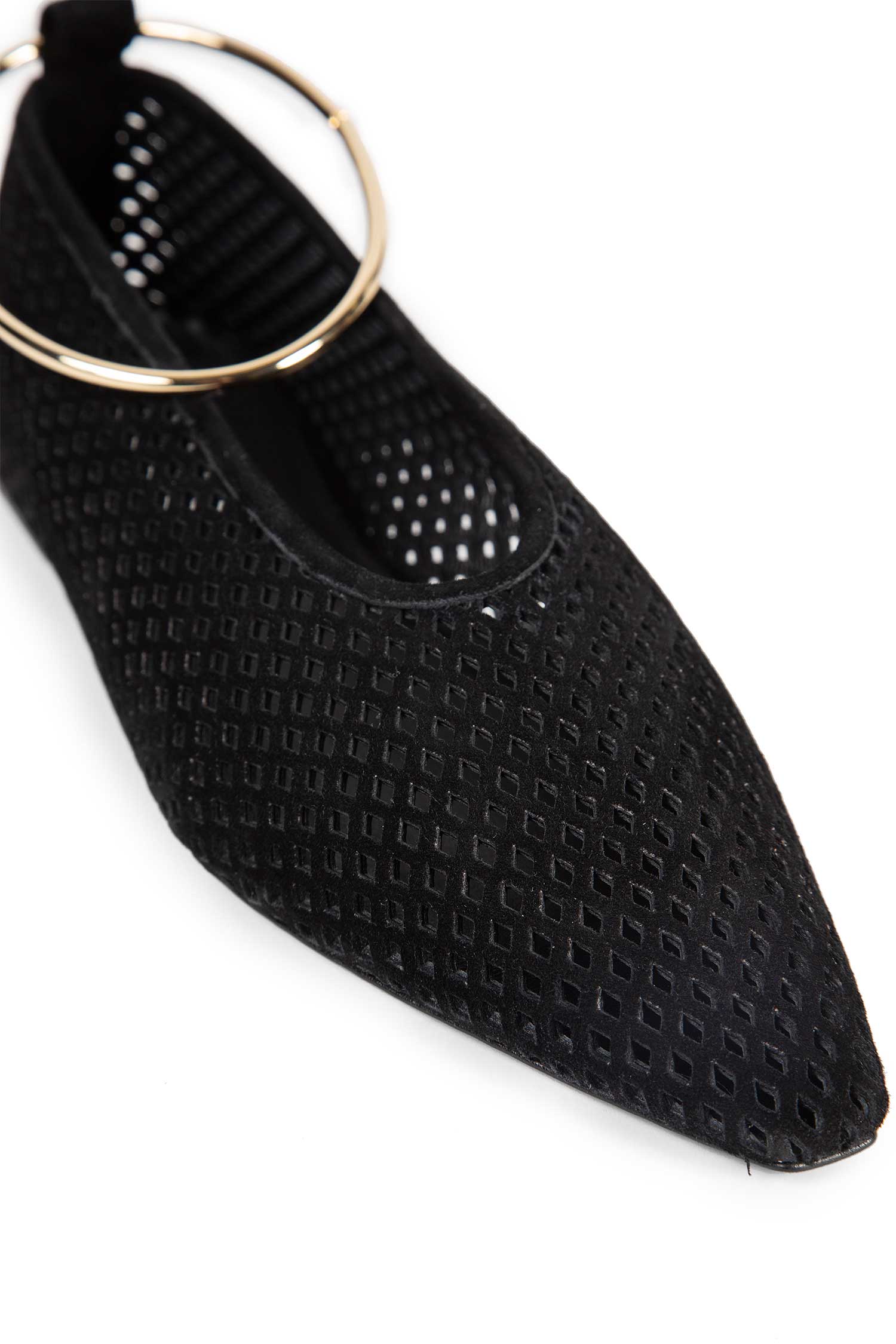 Perforated Suede Ballerina
