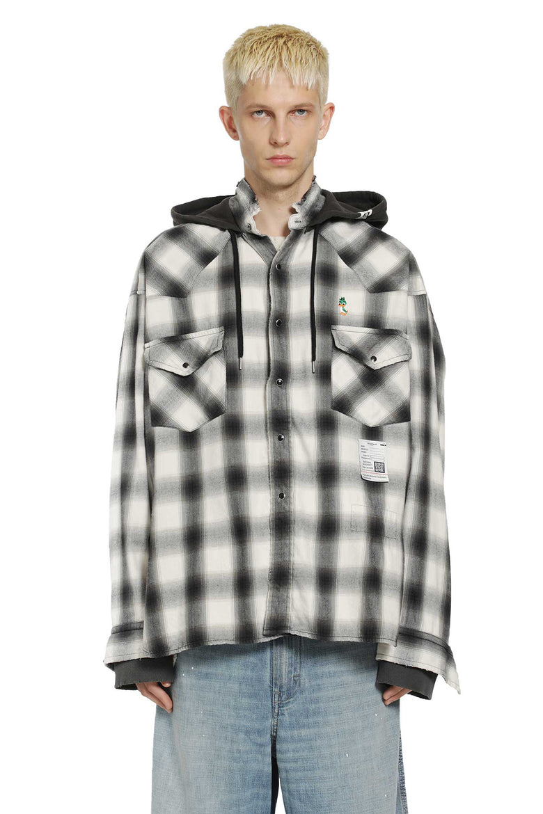 
              MAISON MIHARA YASUHIRO Hoodie Combine Checkered Shirt man
            