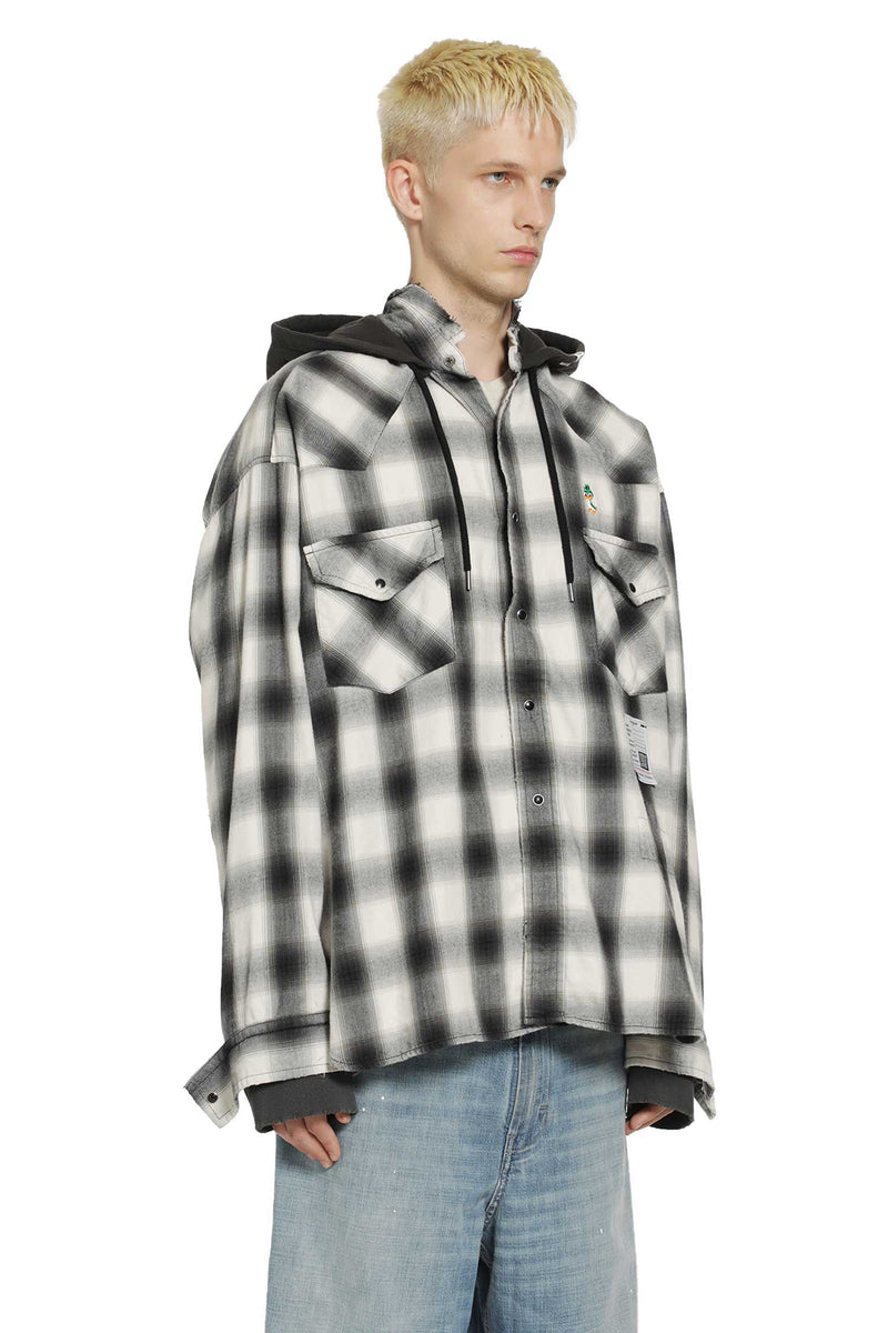 MAISON MIHARA YASUHIRO Hoodie Combine Checkered Shirt man