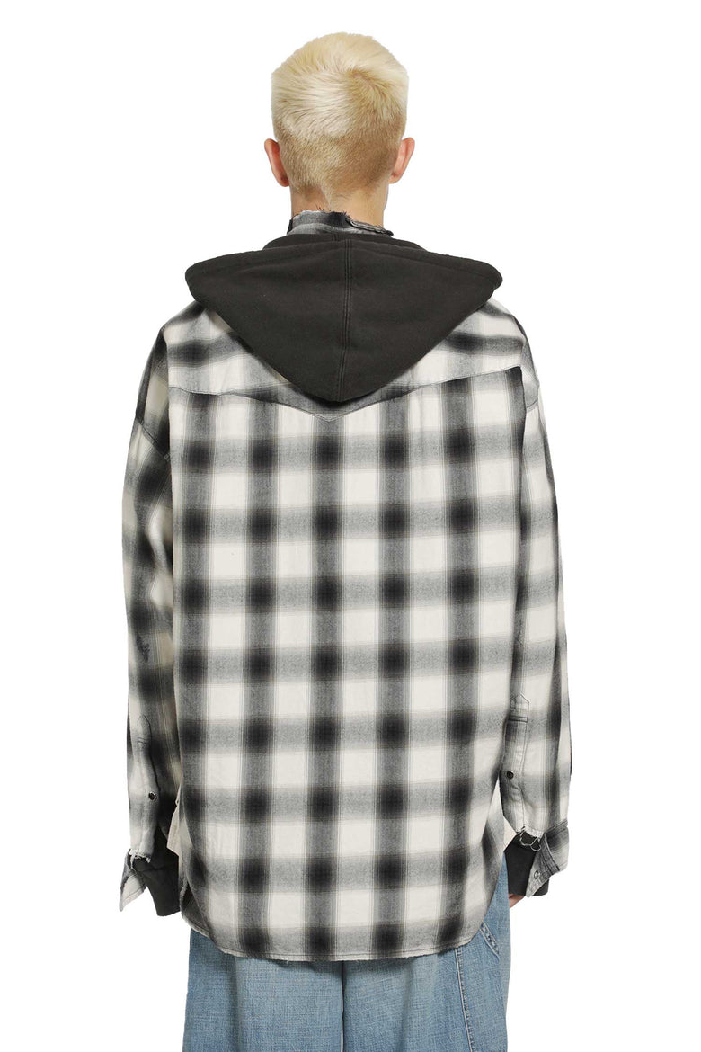 MAISON MIHARA YASUHIRO Hoodie Combine Checkered Shirt man