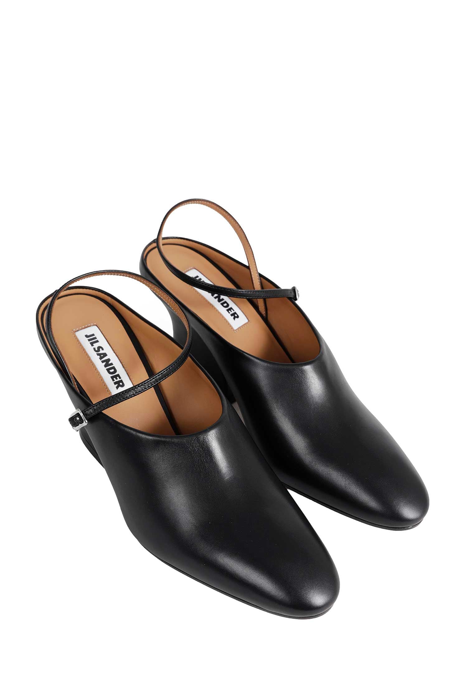 JIL SANDER Leather Block Heel Mules woman