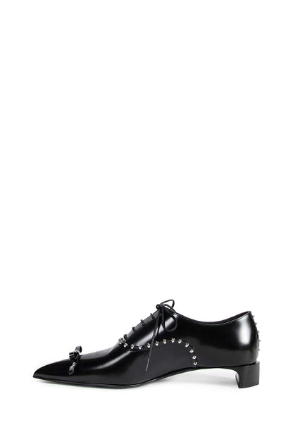 Pointed Leather Lace-up Pumps