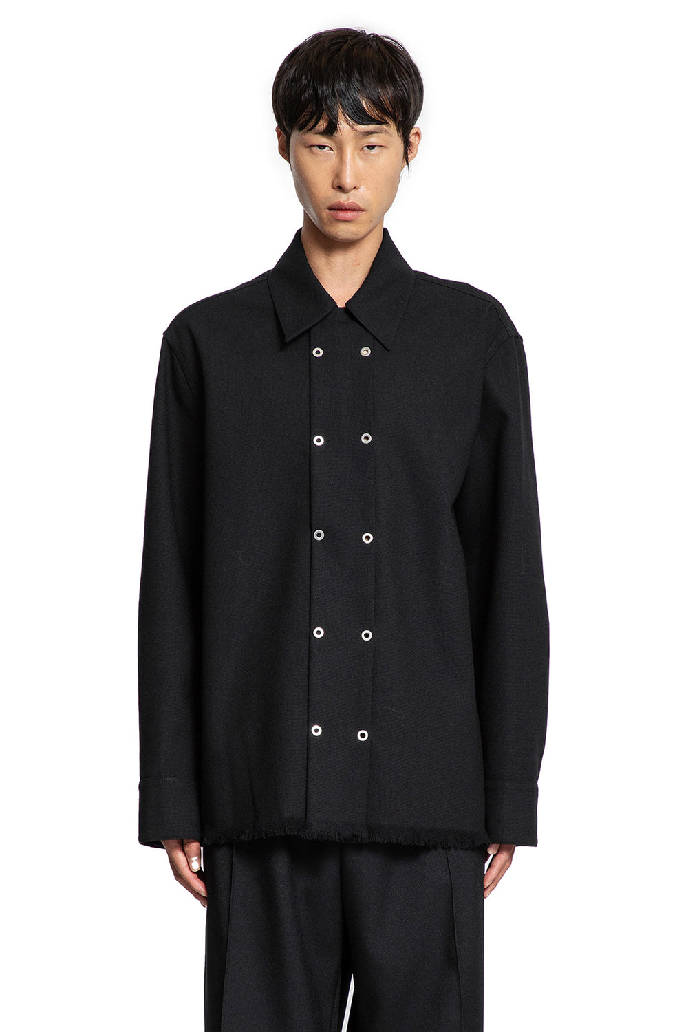 Wool Shirt with Eyelets