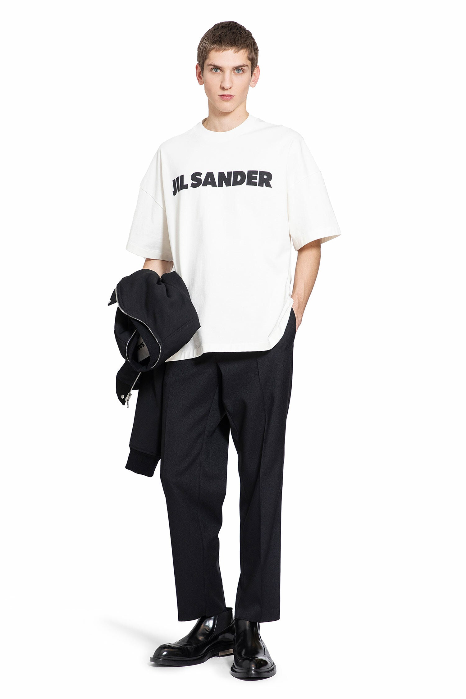 JIL SANDER MAN WHITE T-SHIRTS & TANK TOPS