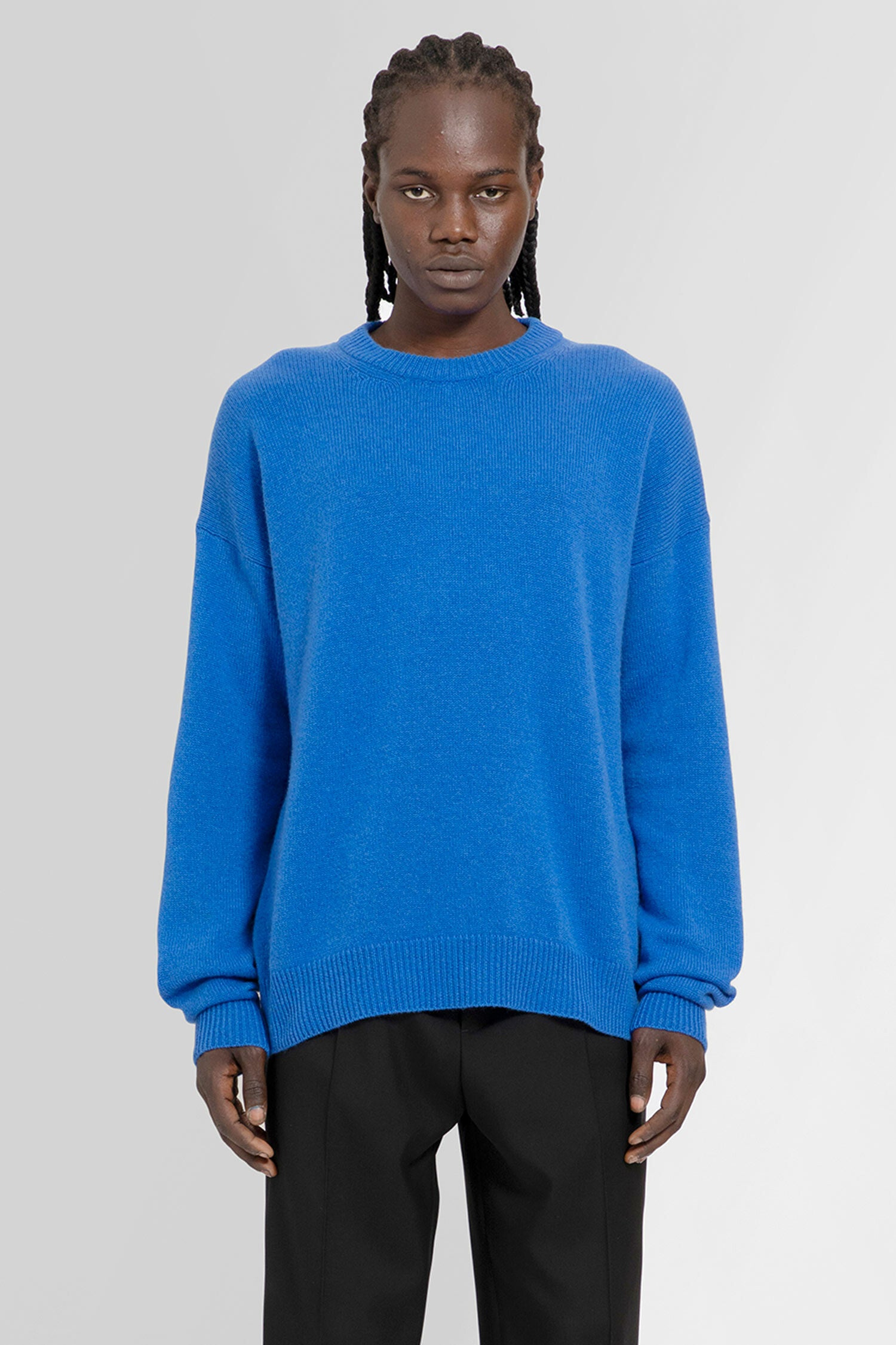 JIL SANDER MAN BLUE KNITWEAR