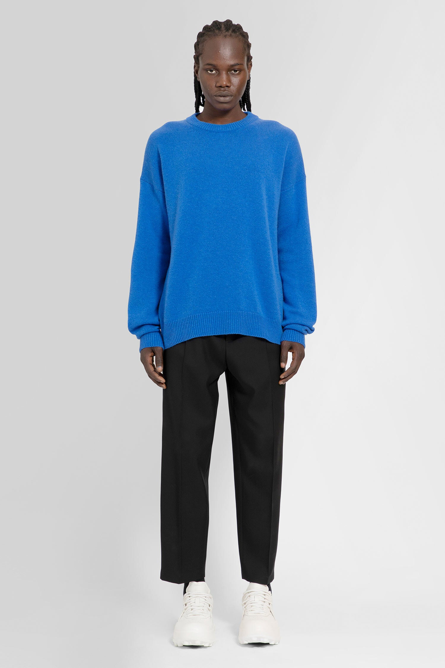 JIL SANDER MAN BLUE KNITWEAR