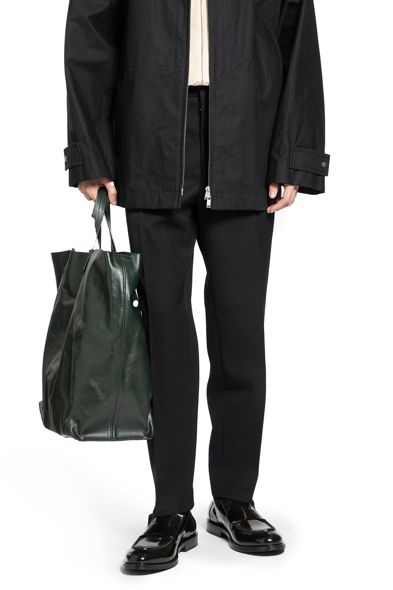 Wool Gabardine Tapered Trousers