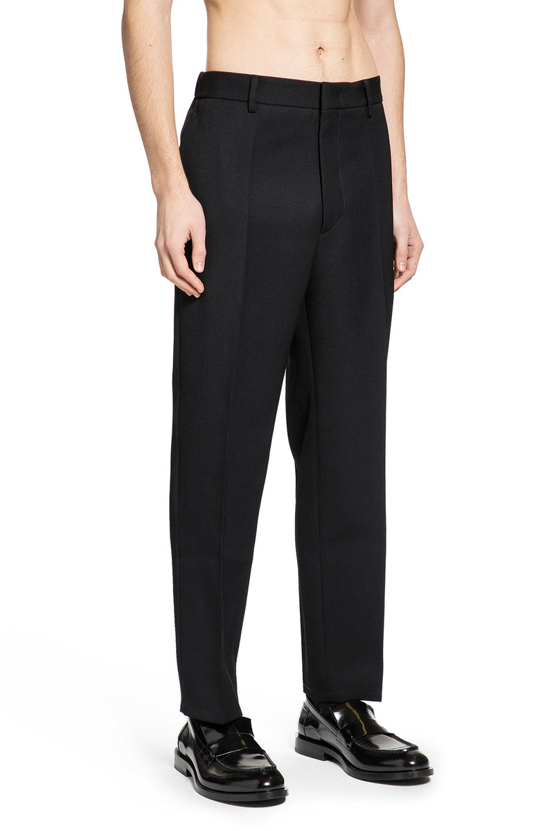 Wool Gabardine Tapered Trousers