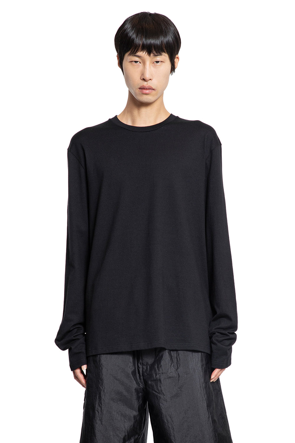 JIL SANDER MAN BLACK T-SHIRTS & TANK TOPS