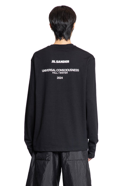 JIL SANDER MAN BLACK T-SHIRTS & TANK TOPS