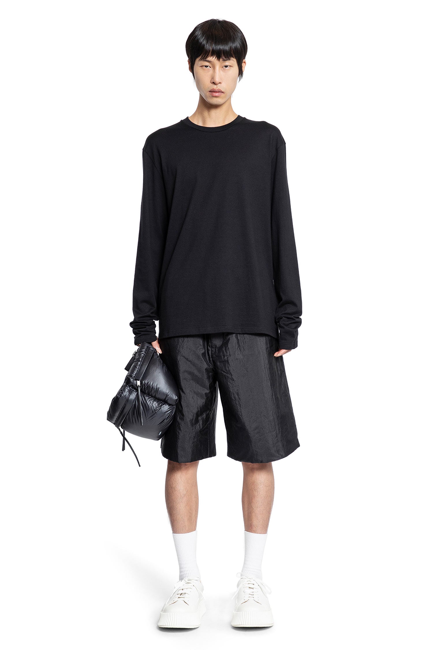 JIL SANDER MAN BLACK T-SHIRTS & TANK TOPS