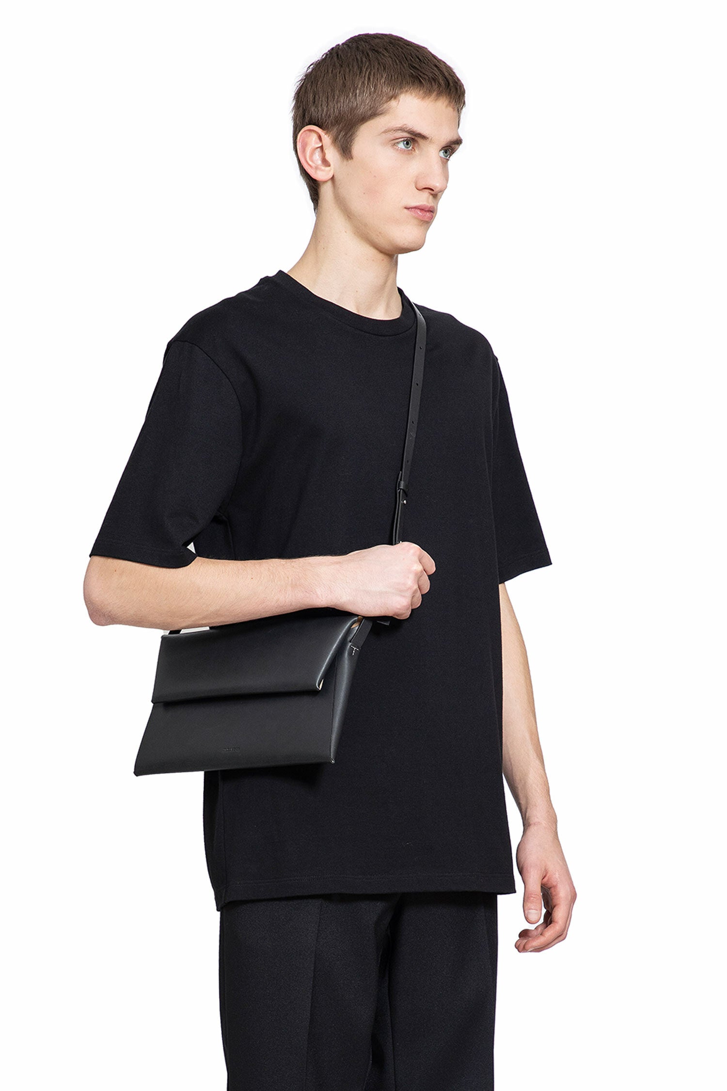 JIL SANDER MAN BLACK T-SHIRTS