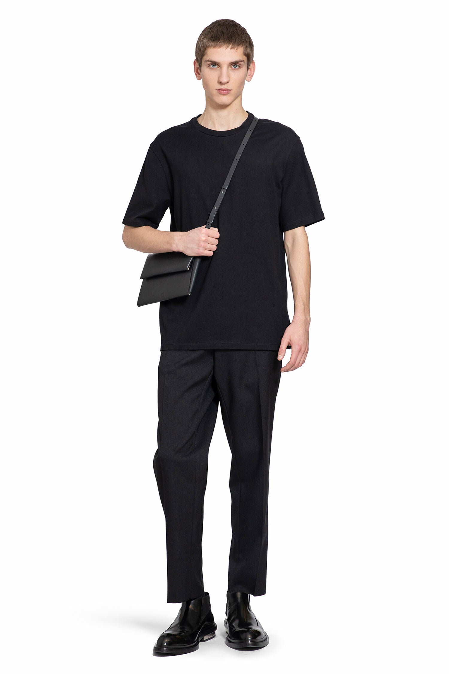 JIL SANDER MAN BLACK T-SHIRTS & TANK TOPS