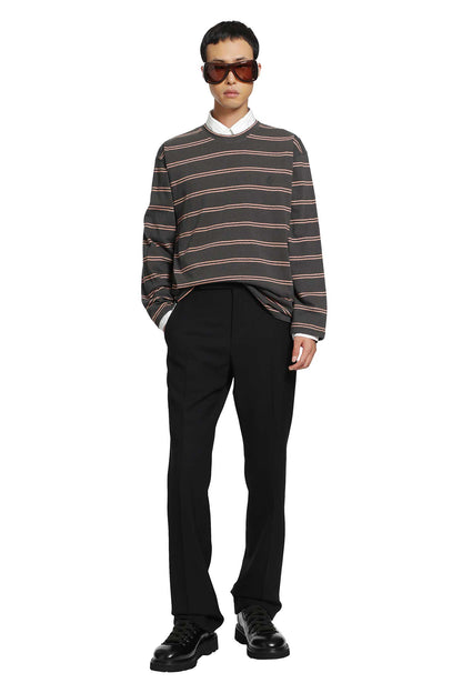 Cotton Crewneck Long Sleeve T-Shirt