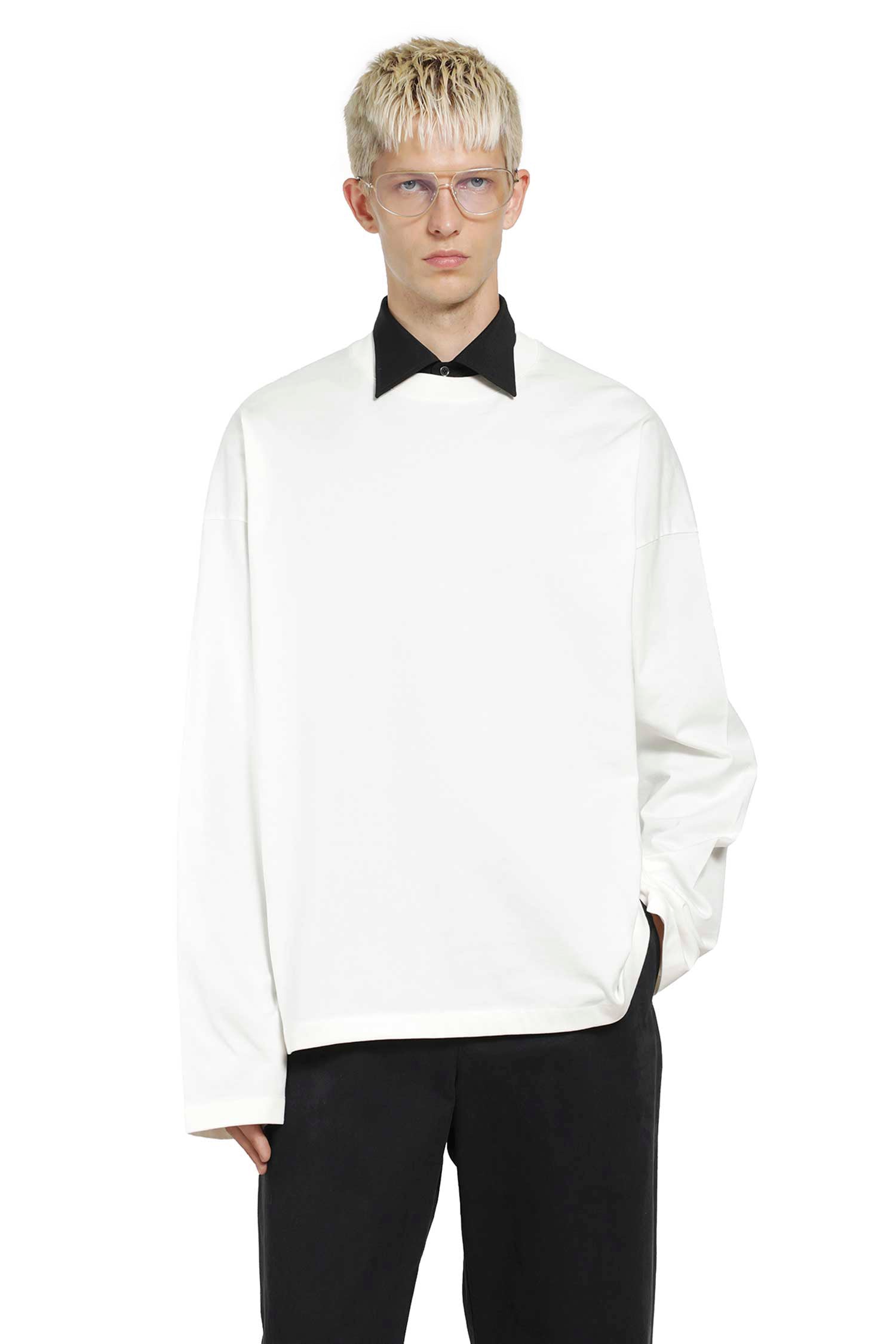 Cotton Crewneck Long Sleeve T-Shirt